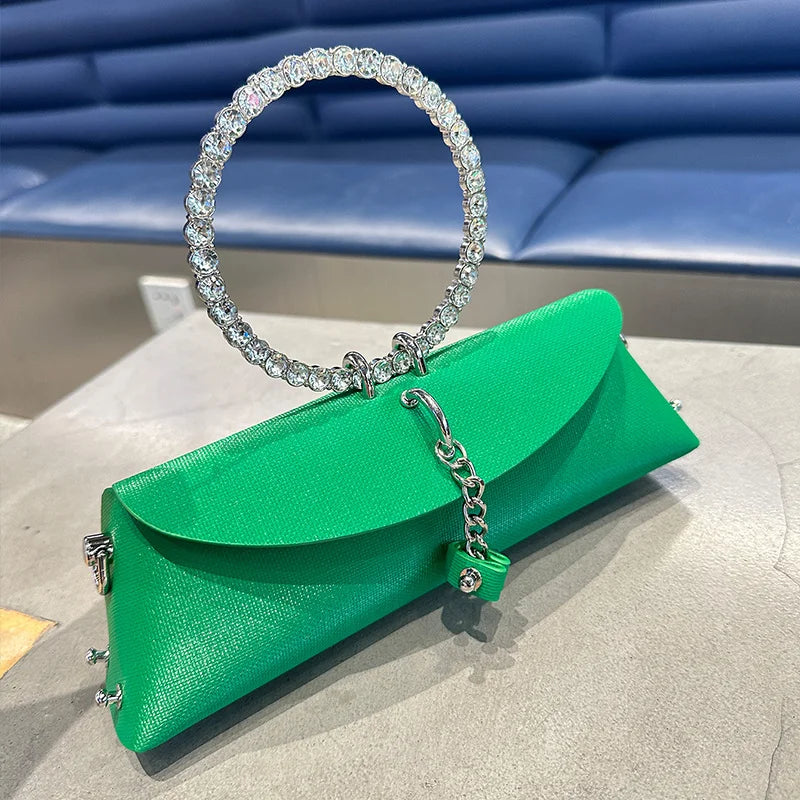 Pochette Pastel avec Poignée Cristaux