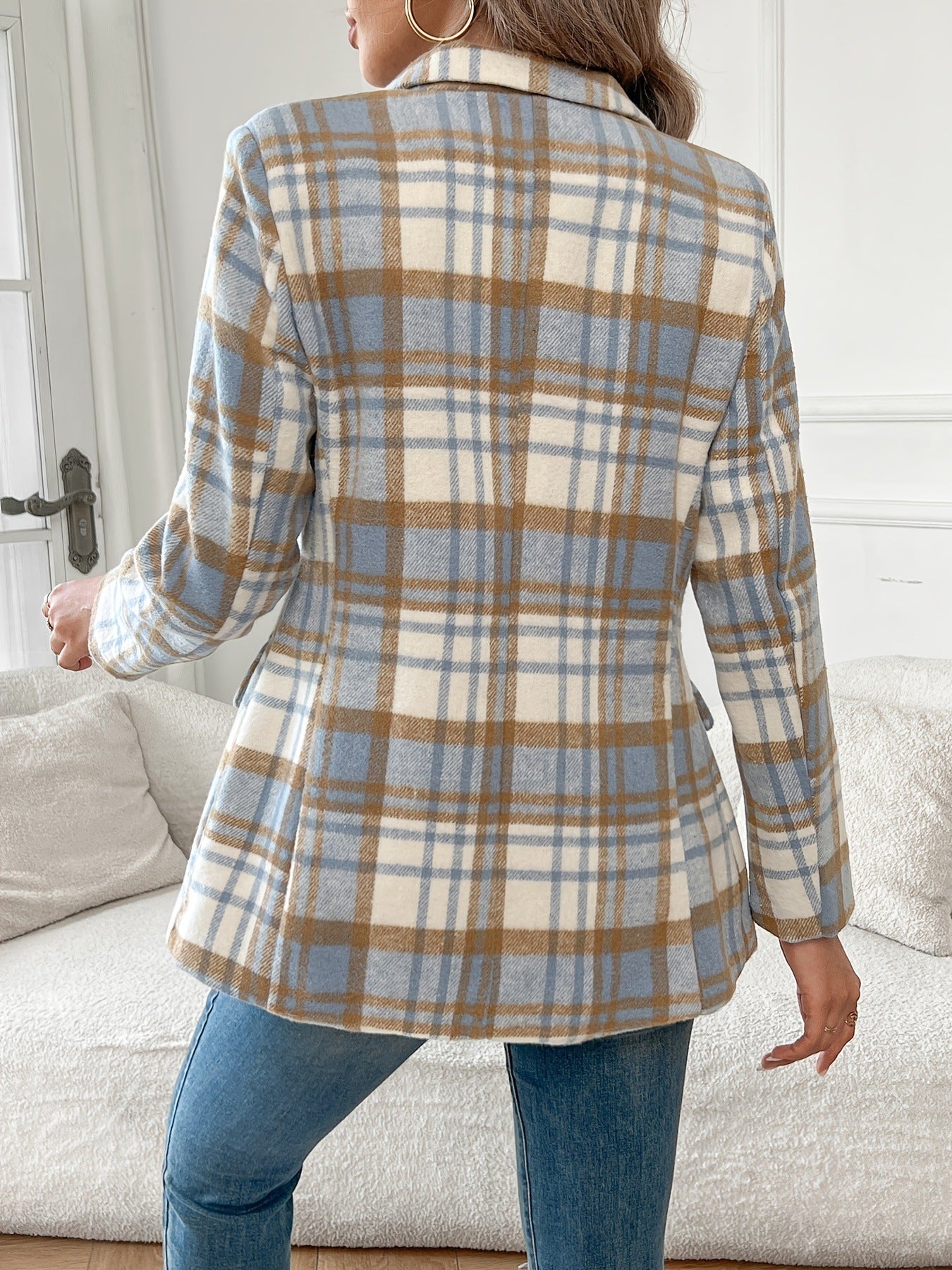 Blazer à Carreaux Élégant