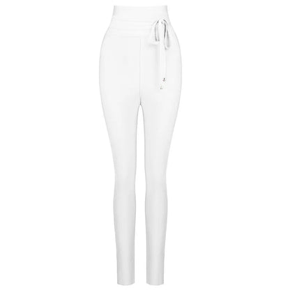 Pantalon Sculptant Taille Haute avec Ceinture
