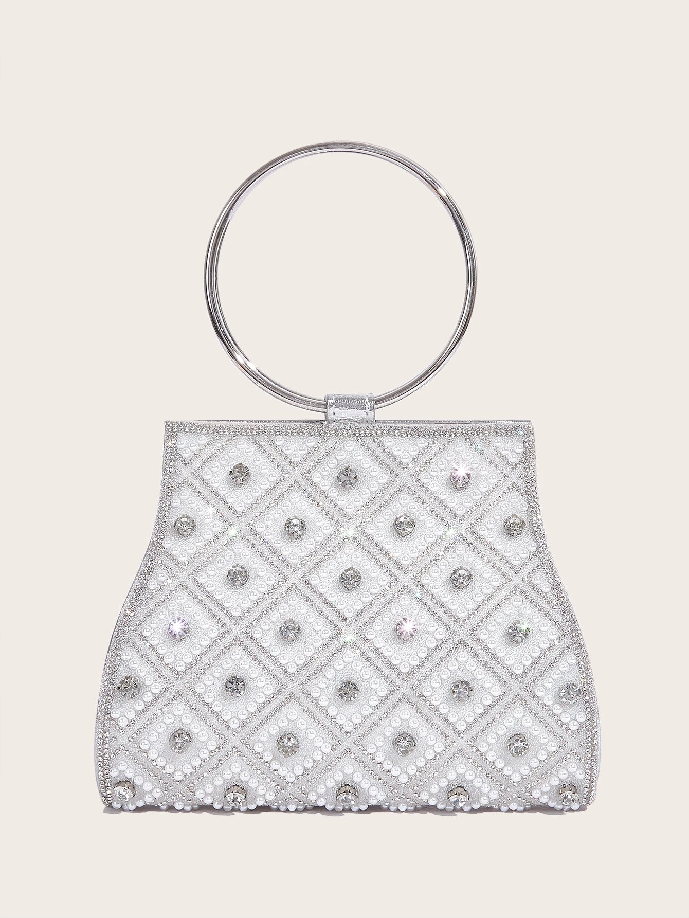 Pochette Glamour Cristaux & Anneau Doré