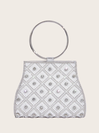 Pochette Glamour Cristaux & Anneau Doré