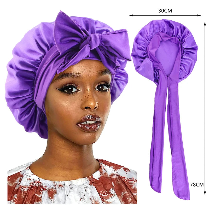 Bonnet en Satin avec Nœud