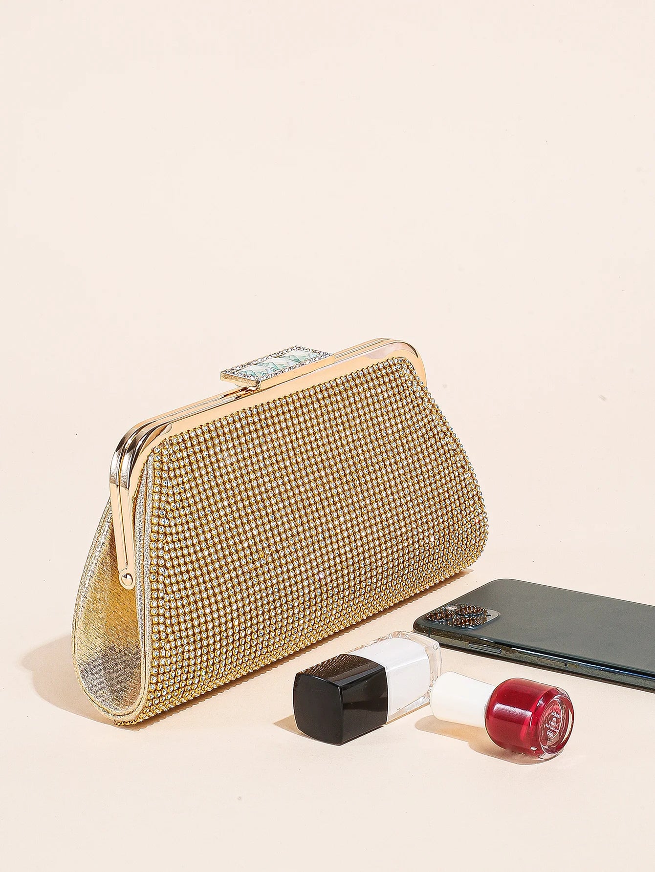 Pochette de Soirée Noire Strassée