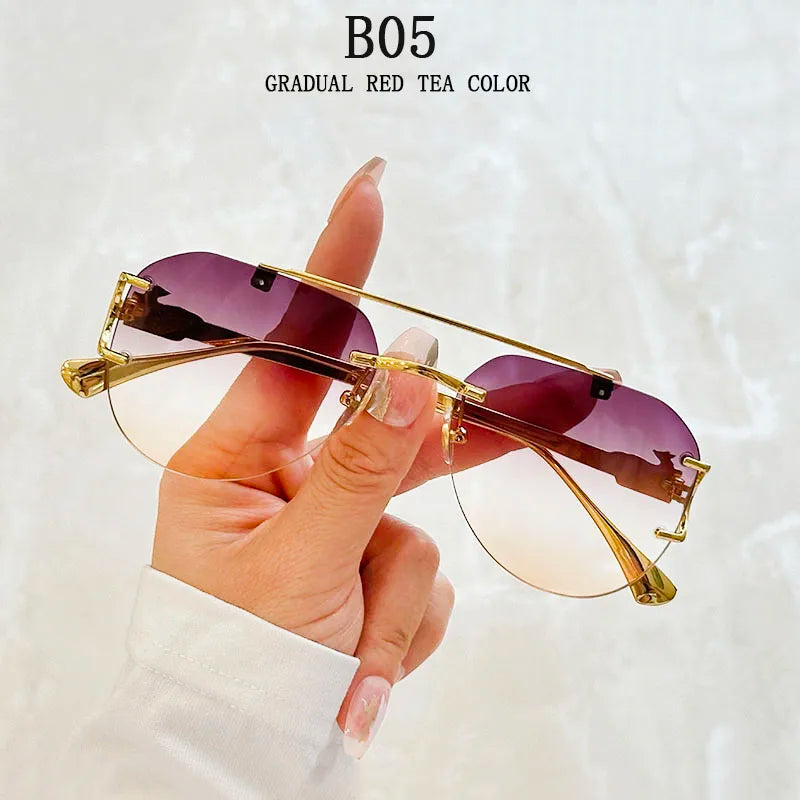 Lunettes de Soleil Femme Luxe Doré