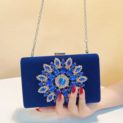 Pochette de Soirée Velours Bleu