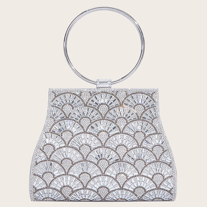 Pochette Glamour Cristaux & Anneau Doré