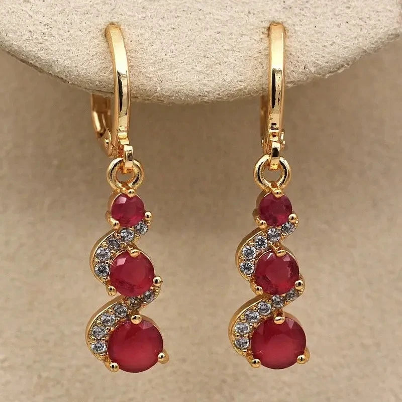 Boucles d’Oreilles Élégance Rubis
