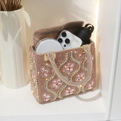 Sac Luxe Cristaux & Motifs Fleuris
