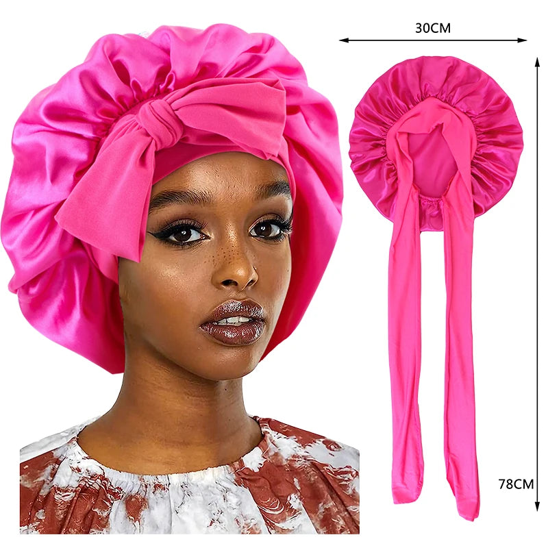 Bonnet en Satin avec Nœud