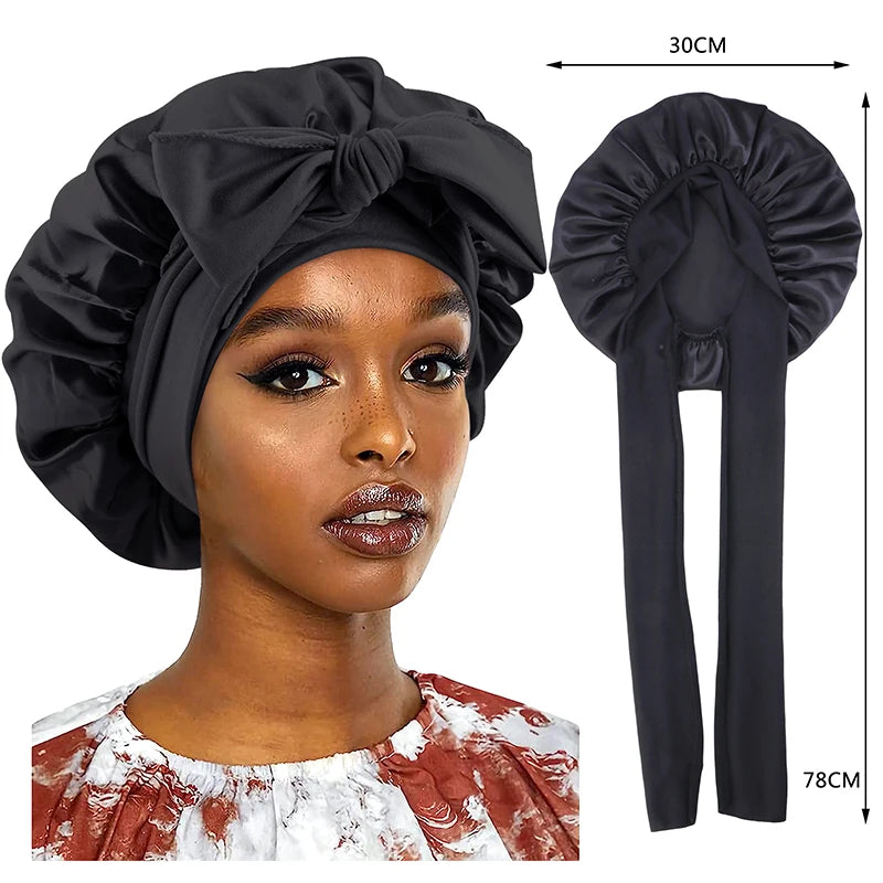 Bonnet en Satin avec Nœud