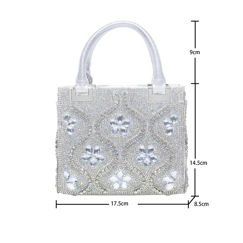 Sac Luxe Cristaux & Motifs Fleuris