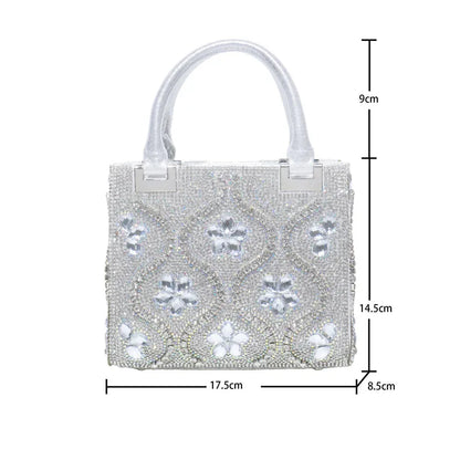 Sac Luxe Cristaux & Motifs Fleuris