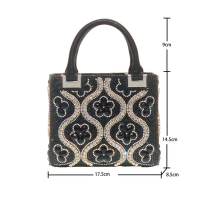 Sac Luxe Cristaux & Motifs Fleuris