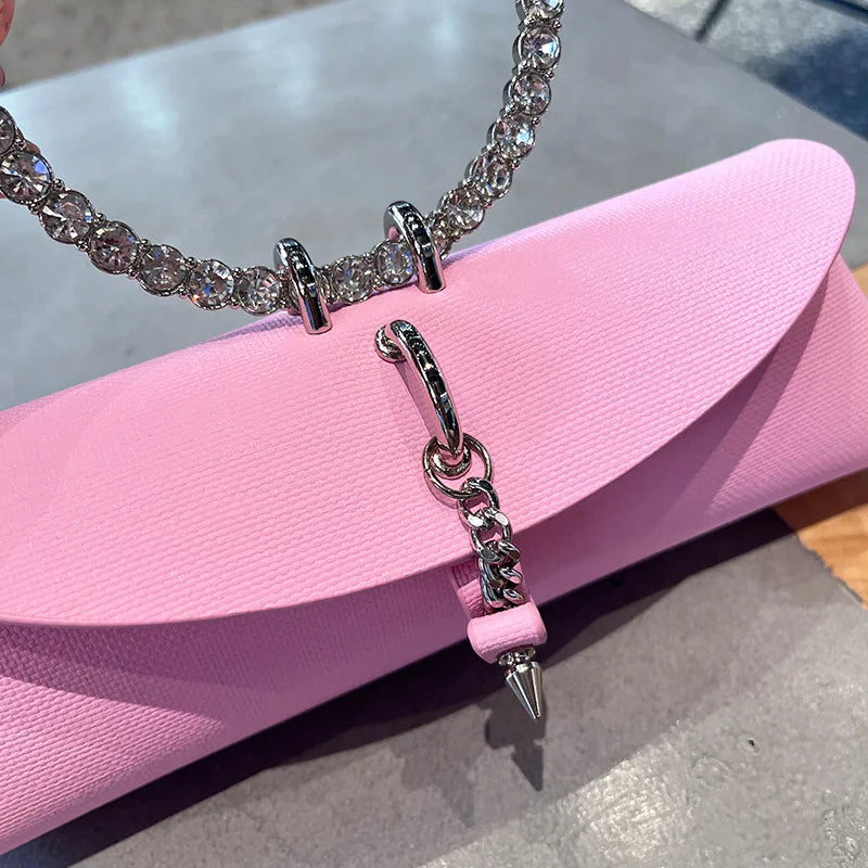 Pochette Pastel avec Poignée Cristaux