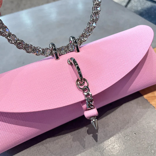 Pochette Pastel avec Poignée Cristaux