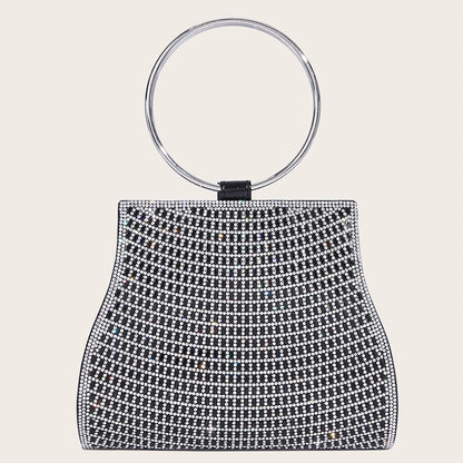 Pochette Glamour Cristaux & Anneau Doré