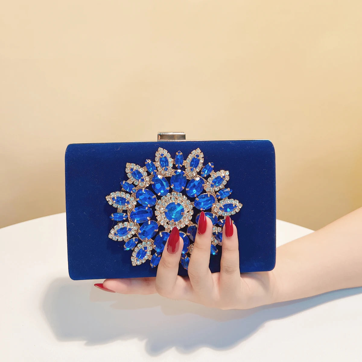 Pochette de Soirée Velours Bleu