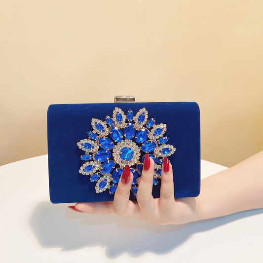 Pochette de Soirée Velours Bleu
