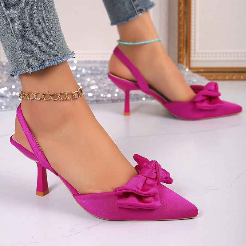 Escarpins à Nœud Satiné