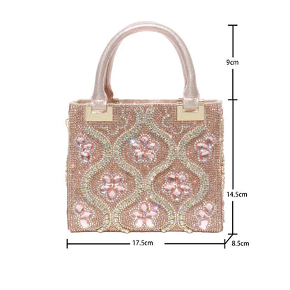 Sac Luxe Cristaux & Motifs Fleuris