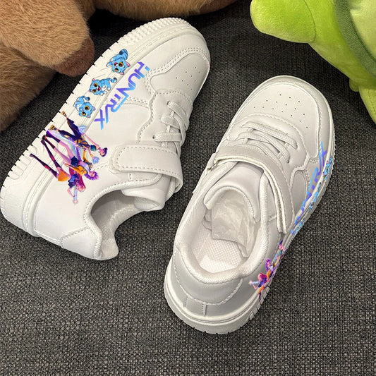 2026 Children's KPOP Casual Shoes Kids New Fashion Design White Sport Shoes Girls Student Anti-slip Outdoor Breathable Sneakers