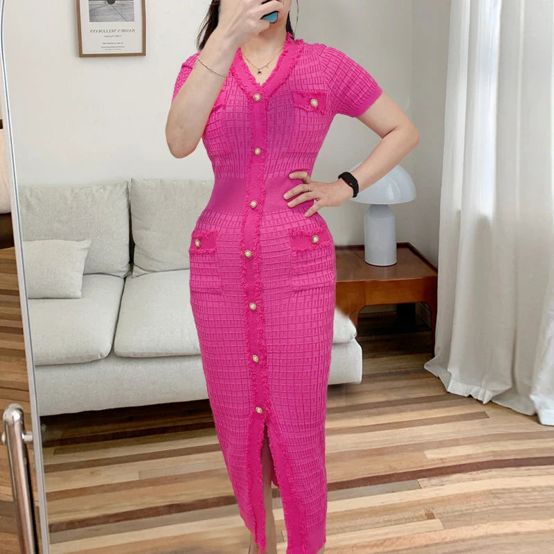 Robe Midi Chic à Boutons