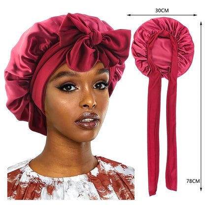 Bonnet en Satin avec Nœud