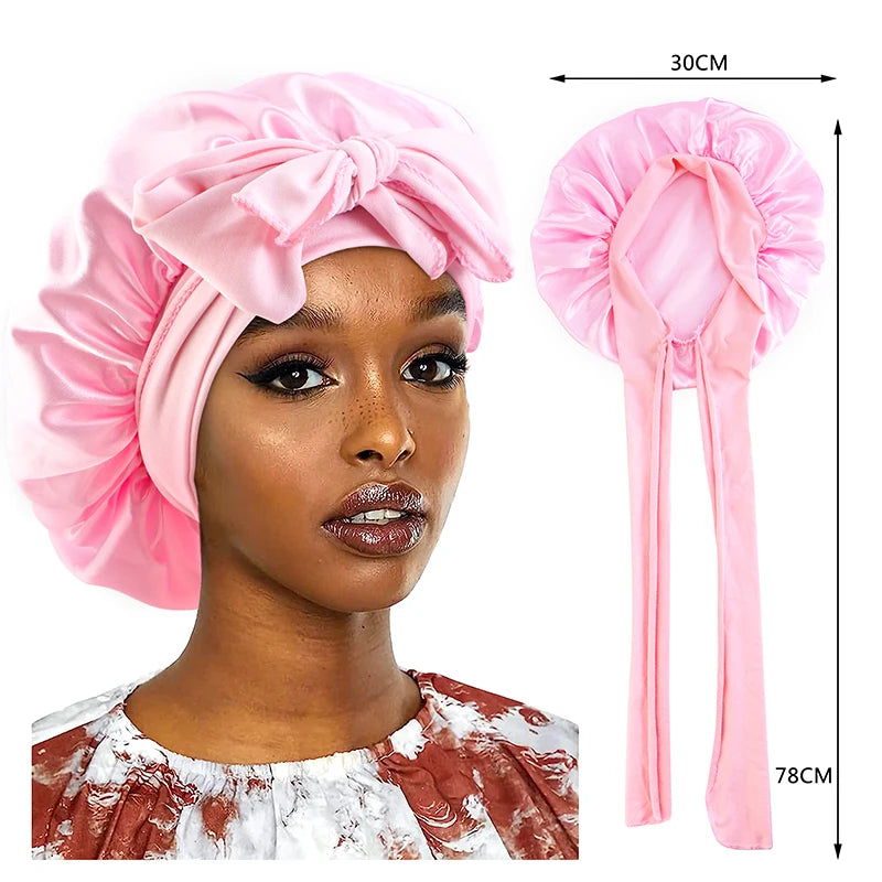 Bonnet en Satin avec Nœud