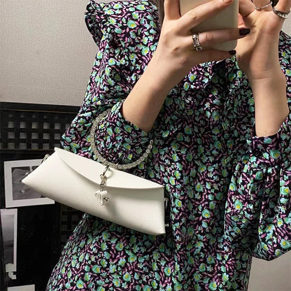 Pochette Pastel avec Poignée Cristaux