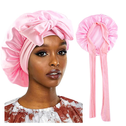 Bonnet en Satin avec Nœud