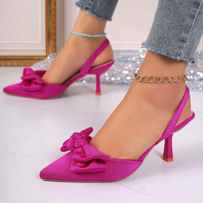 Escarpins à Nœud Satiné